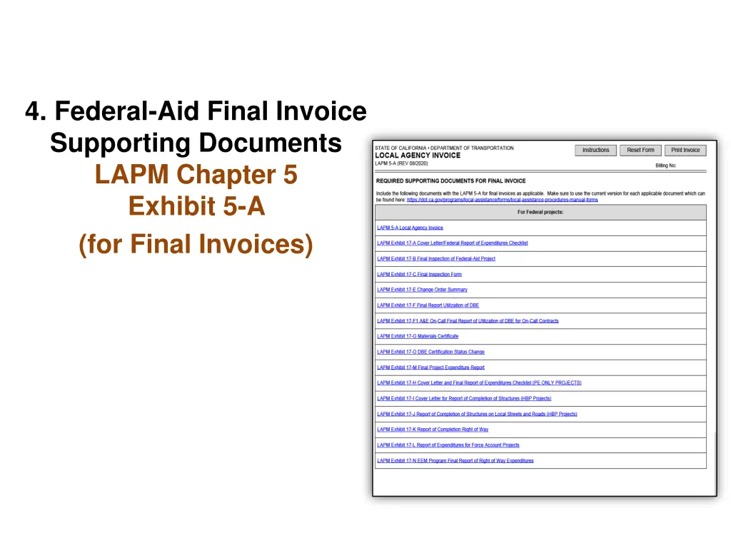 4 federal aid final invoice supporting documents