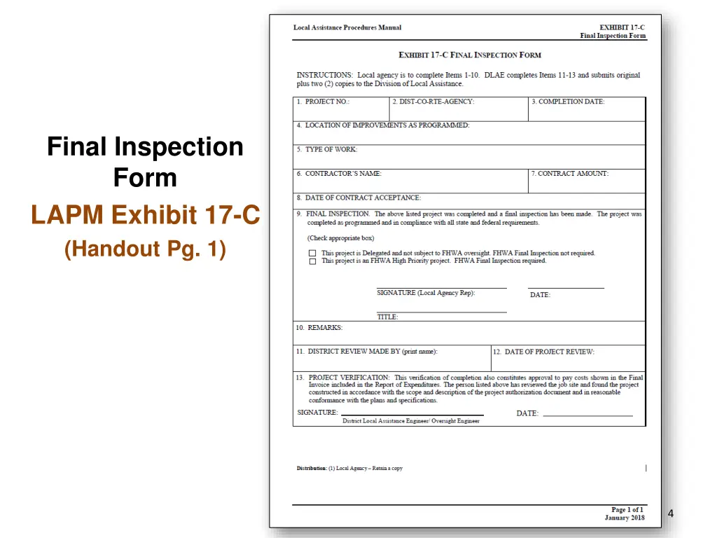 final inspection form lapm exhibit 17 c handout