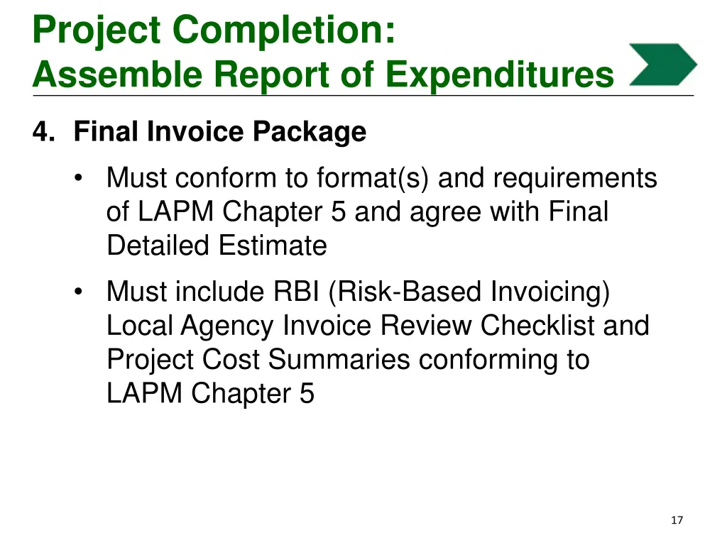 project completion assemble report of expenditures 3