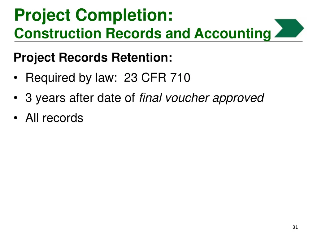 project completion construction records