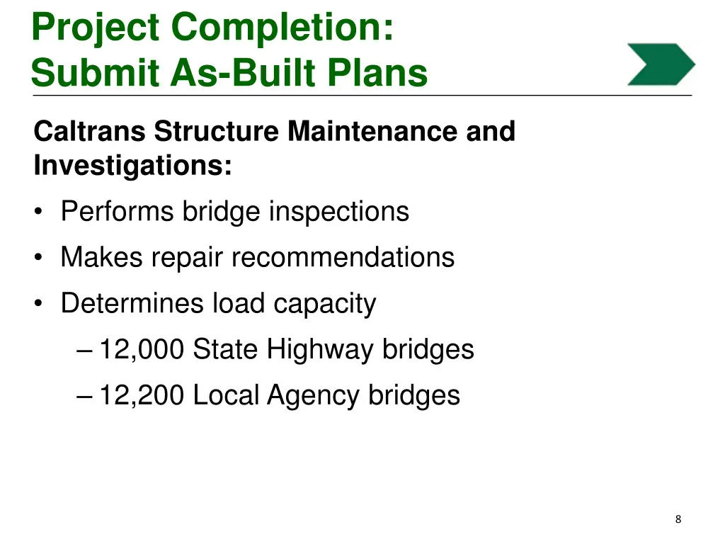 project completion submit as built plans 1