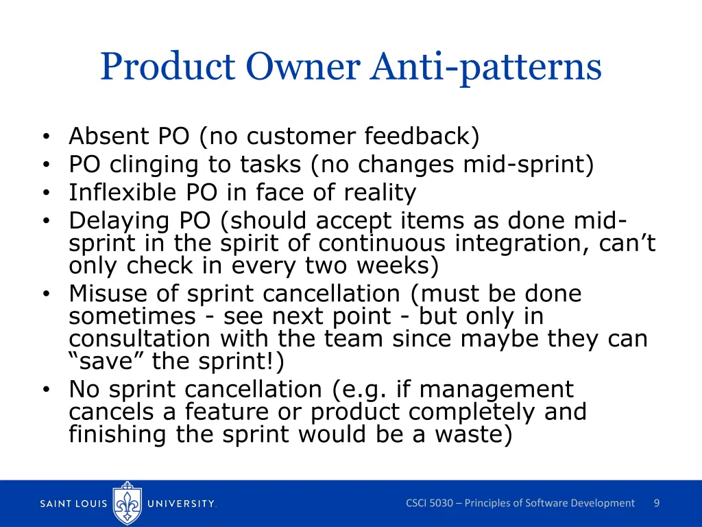 product owner anti patterns