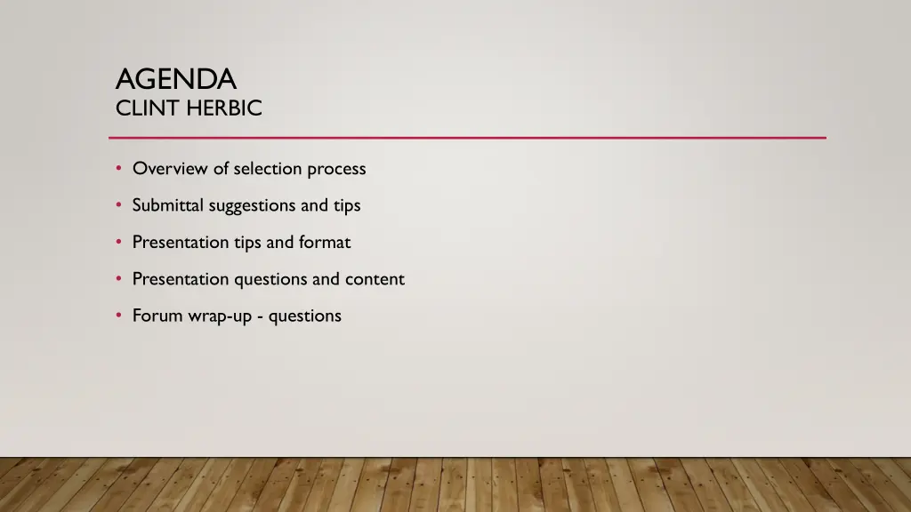 agenda clint herbic