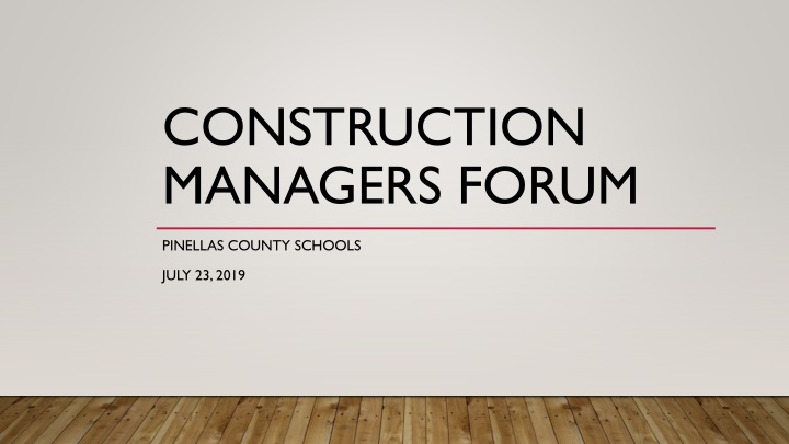 construction managers forum