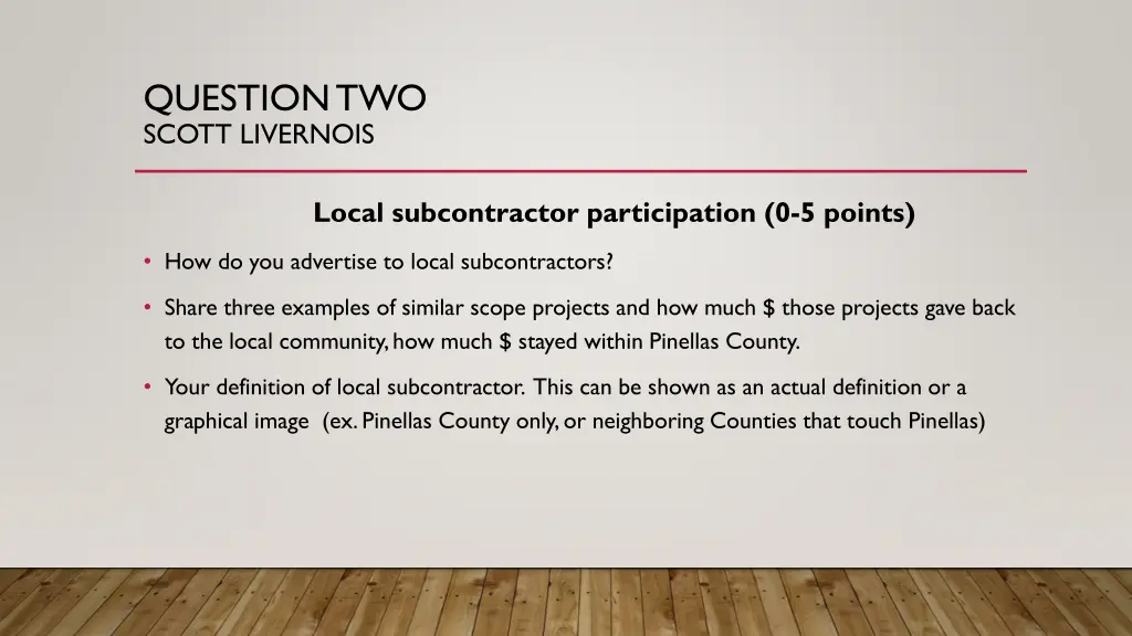question two scott livernois