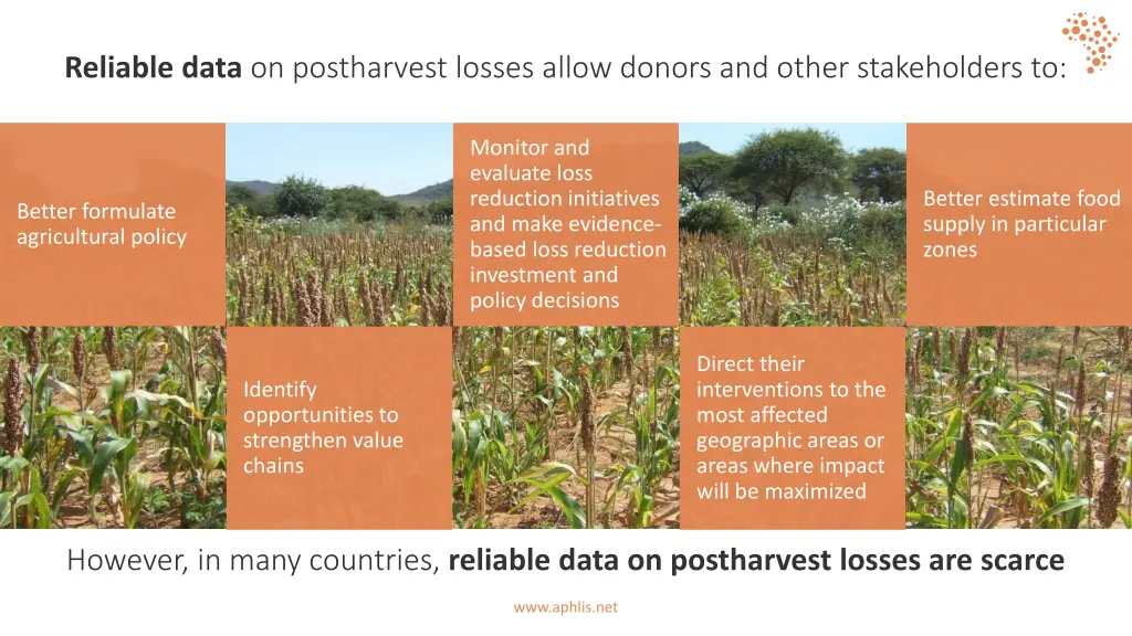 reliable data on postharvest losses allow donors