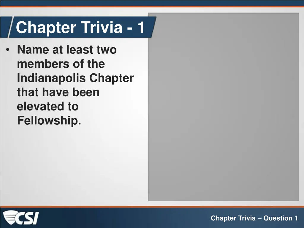 chapter trivia 1 name at least two members