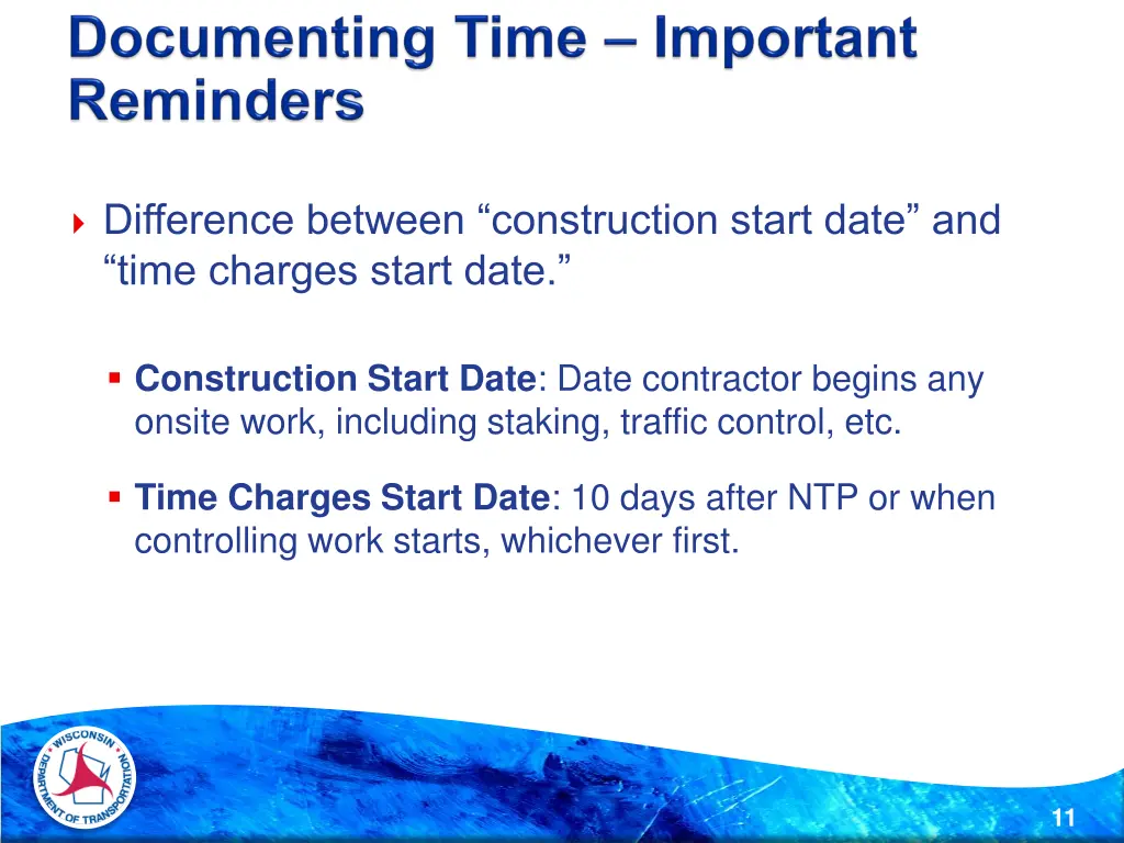 difference between construction start date