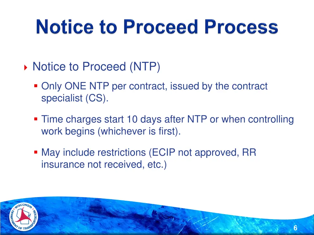notice to proceed ntp