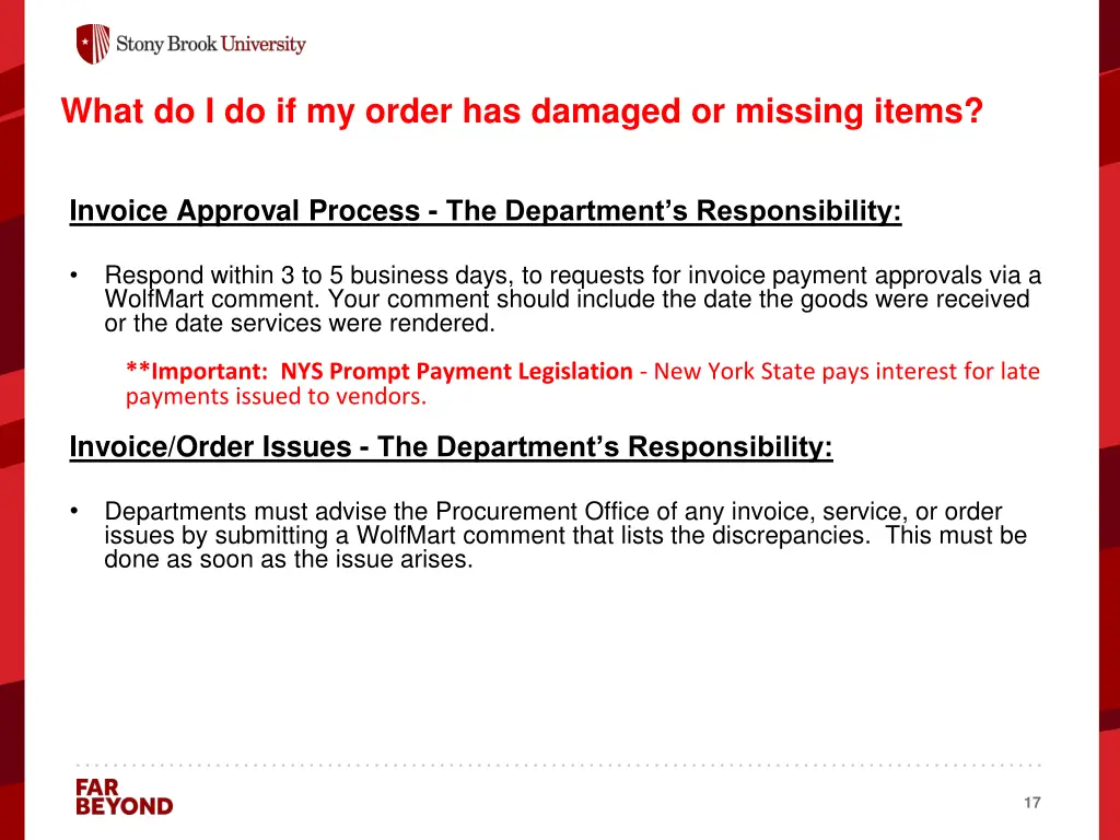 what do i do if my order has damaged or missing