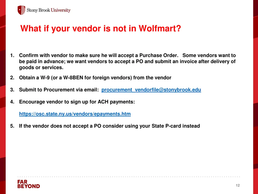 what if your vendor is not in wolfmart