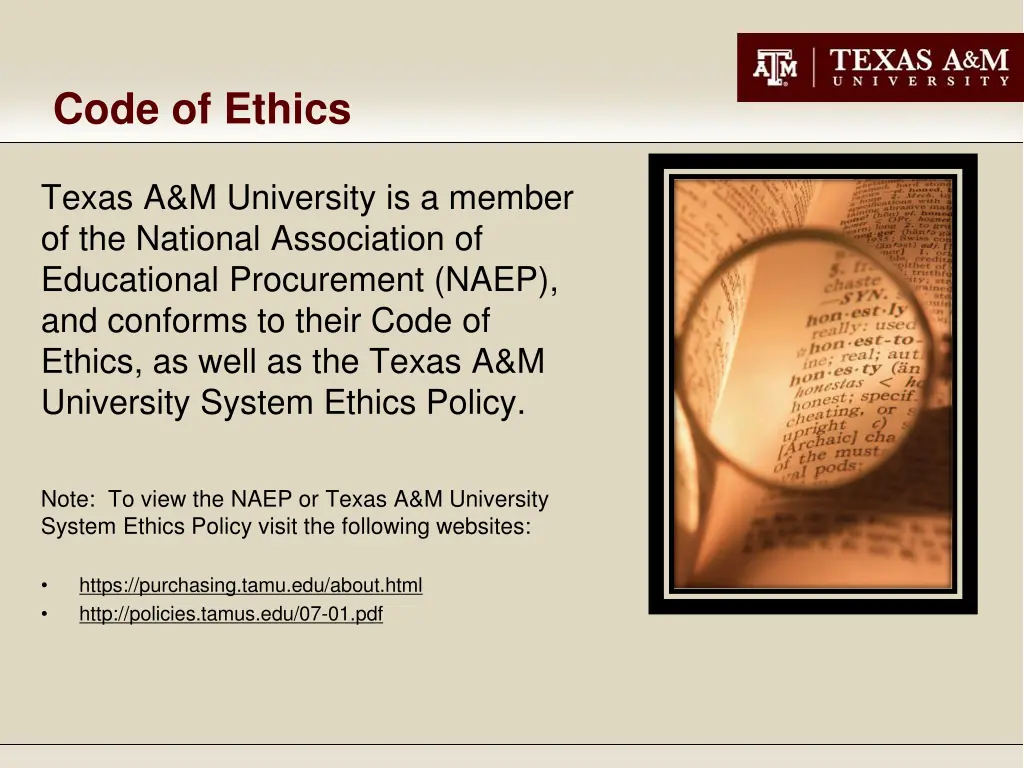code of ethics