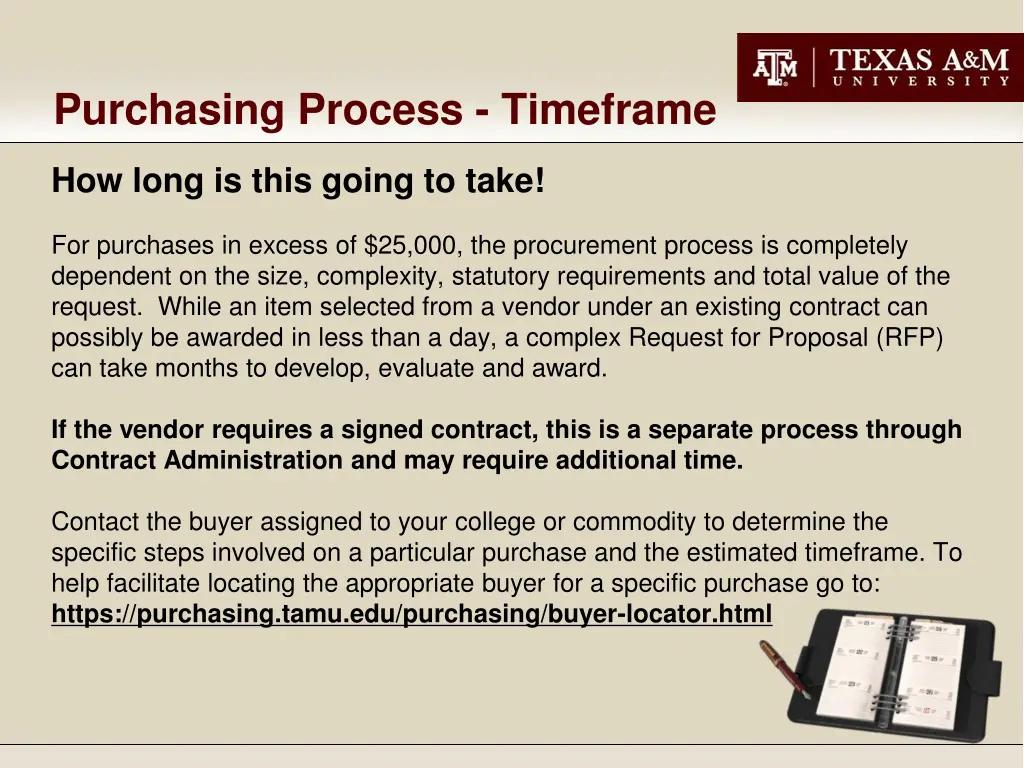 purchasing process timeframe