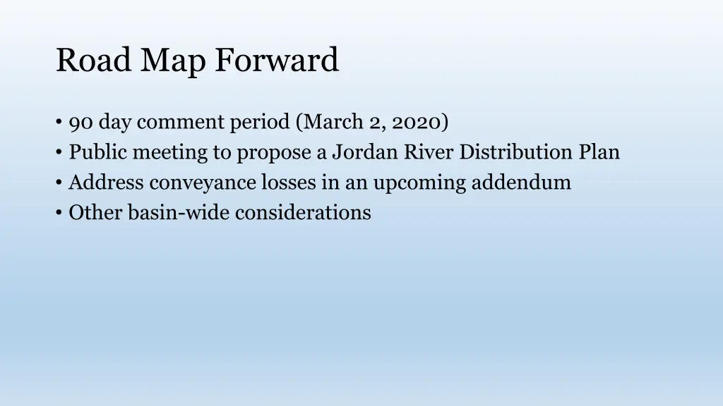 road map forward