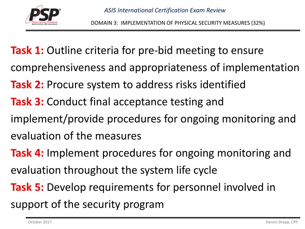 asis international certification exam review 1