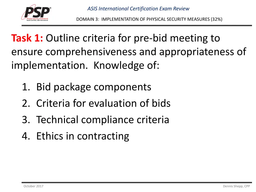 asis international certification exam review 3