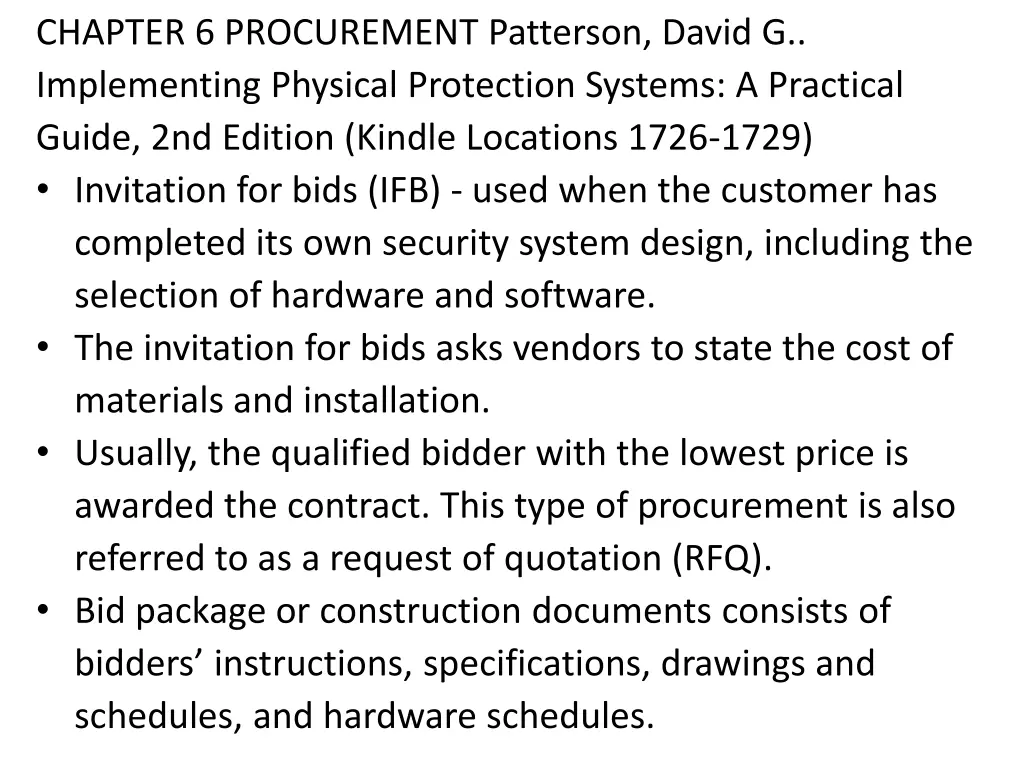 chapter 6 procurement patterson david