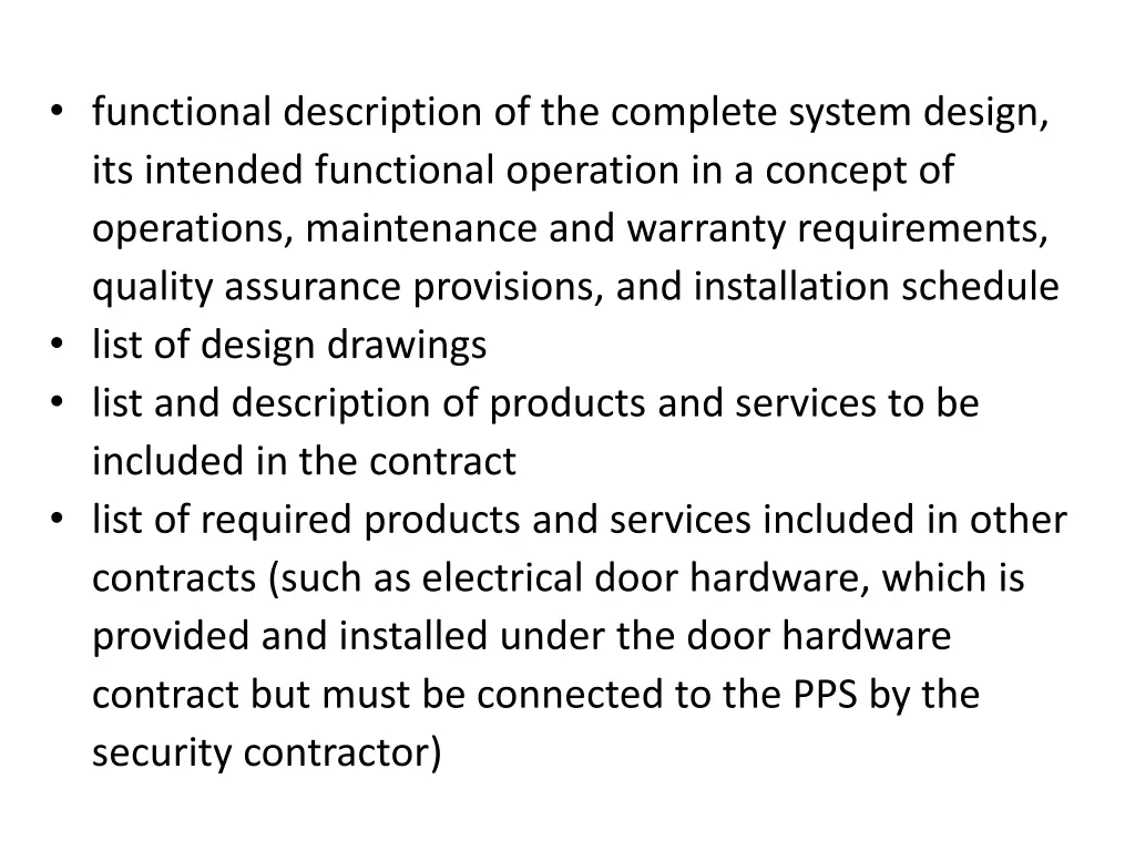 functional description of the complete system