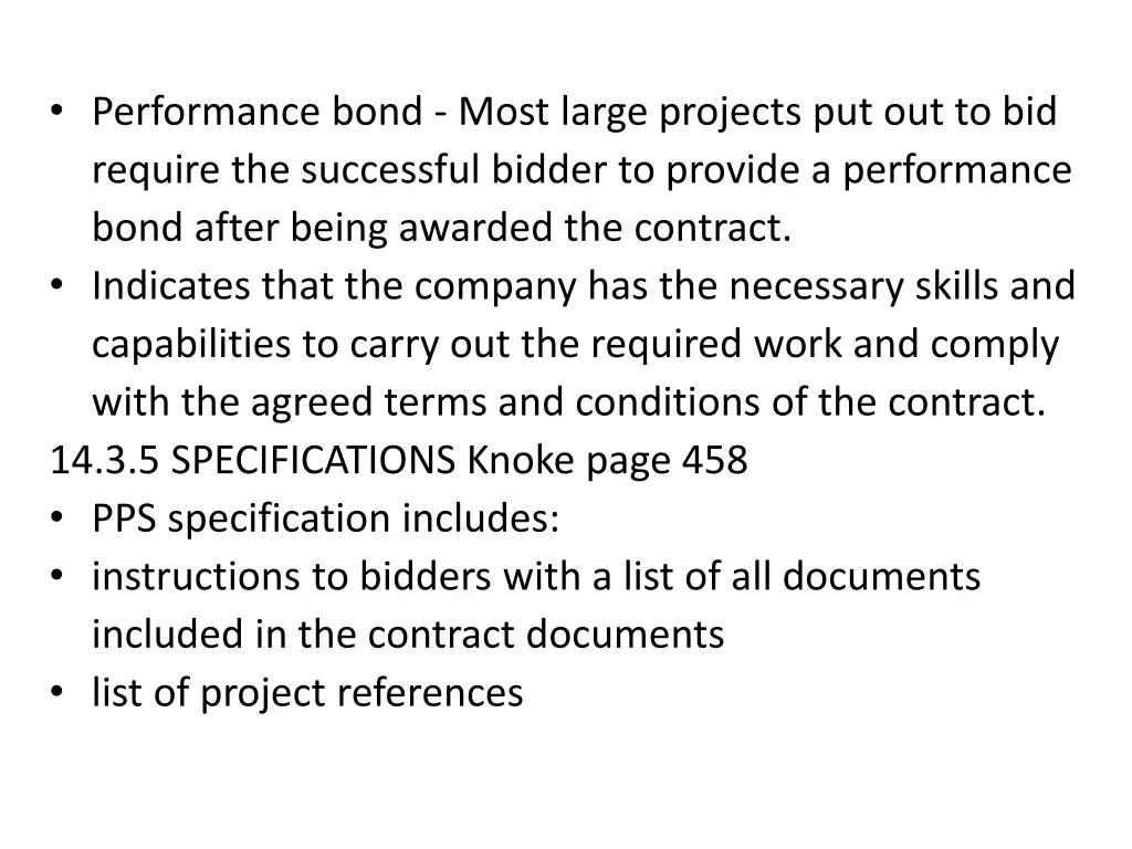 performance bond most large projects