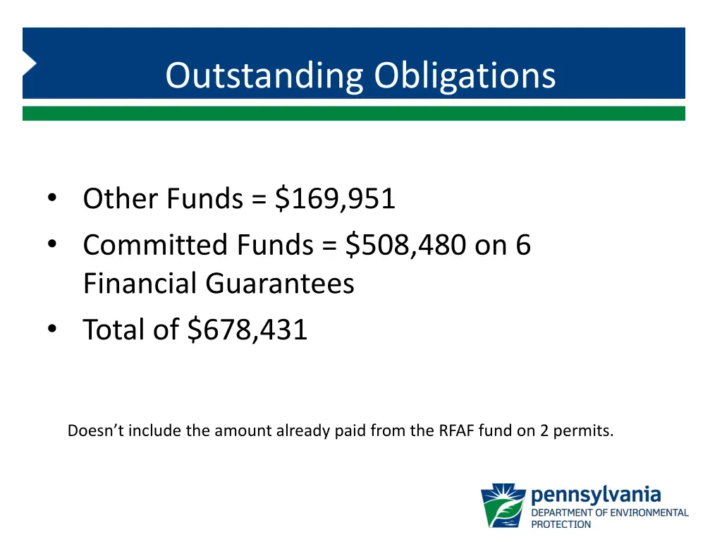 outstanding obligations 1