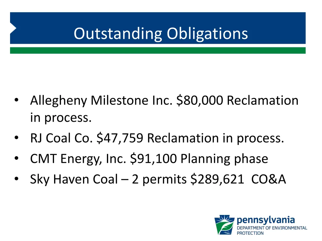 outstanding obligations