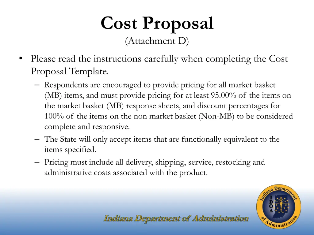 cost proposal attachment d 1