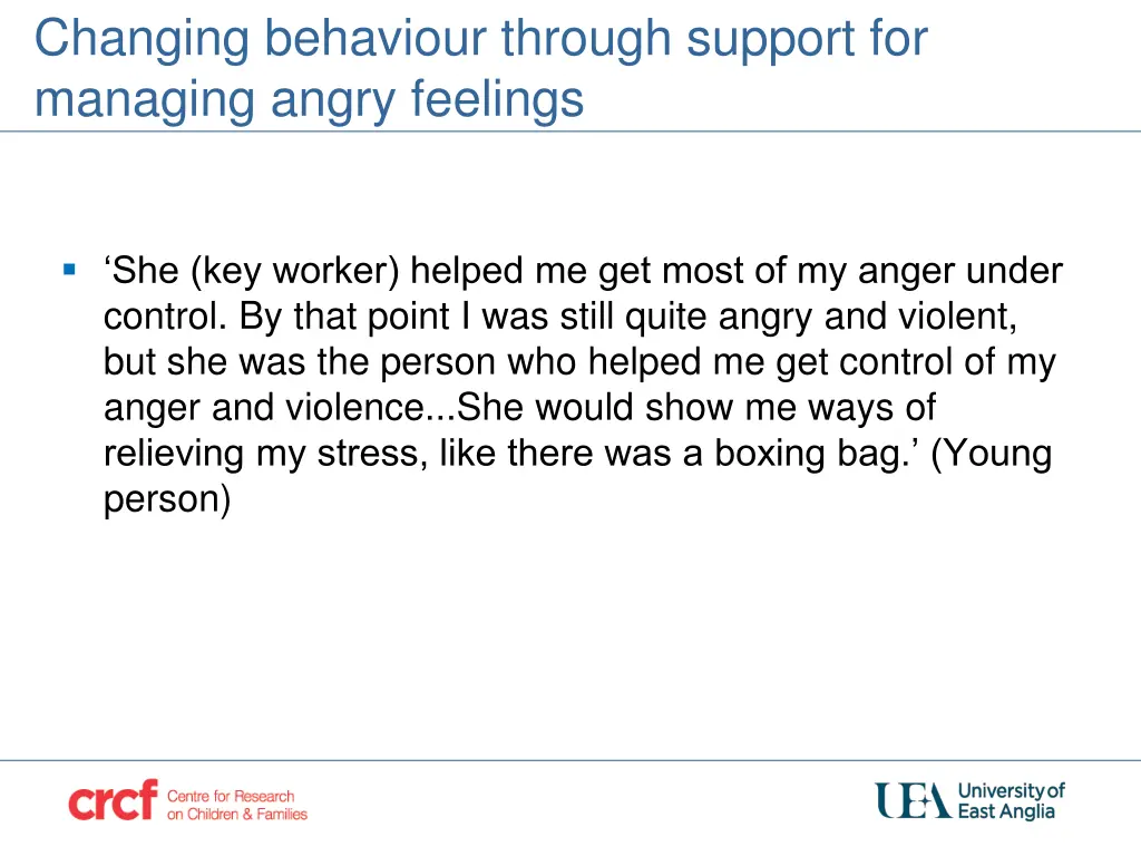 changing behaviour through support for managing