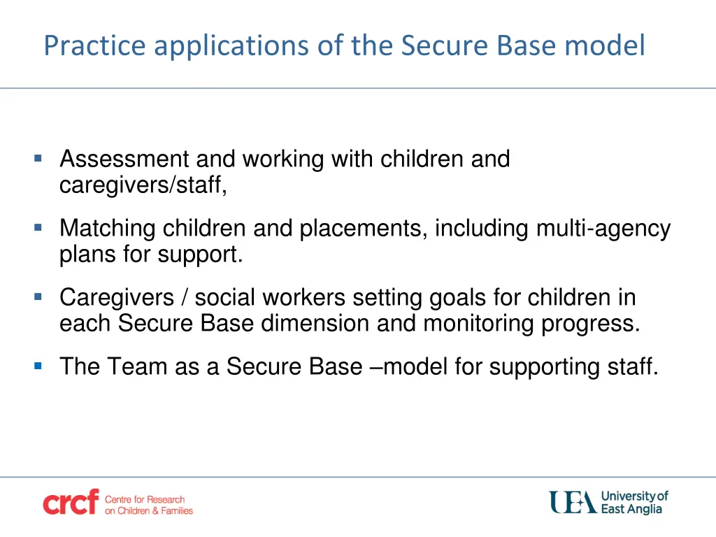 practice applications of the secure base model