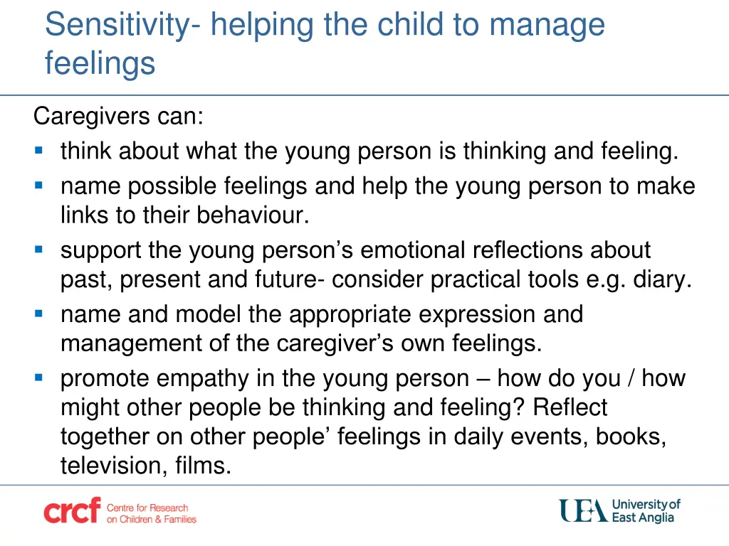 sensitivity helping the child to manage feelings 1