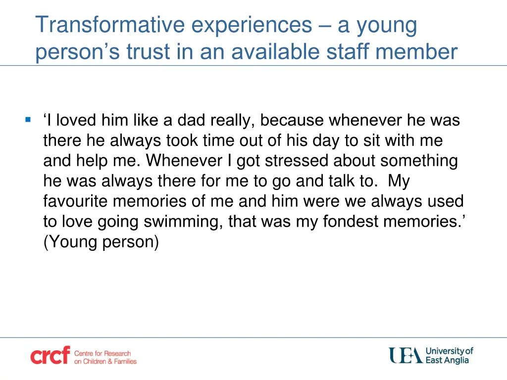 transformative experiences a young person s trust
