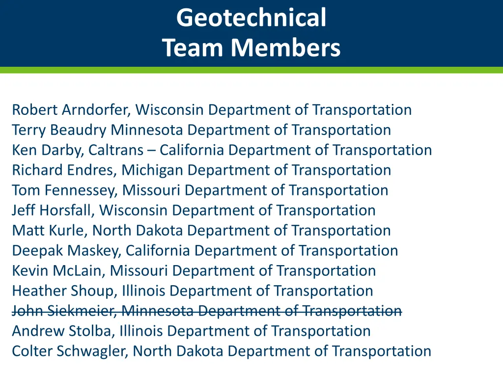 geotechnical team members