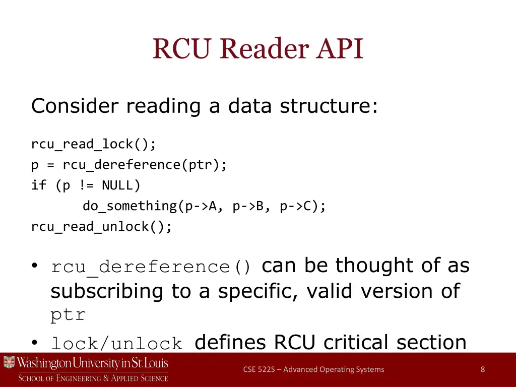 rcu reader api 1