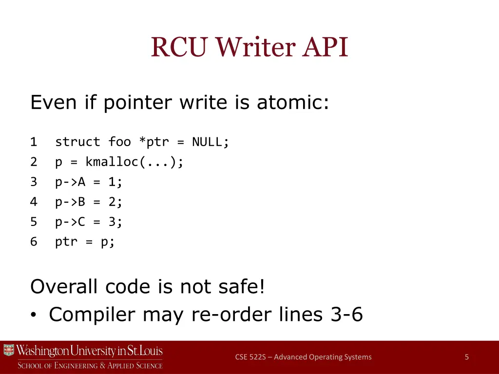 rcu writer api