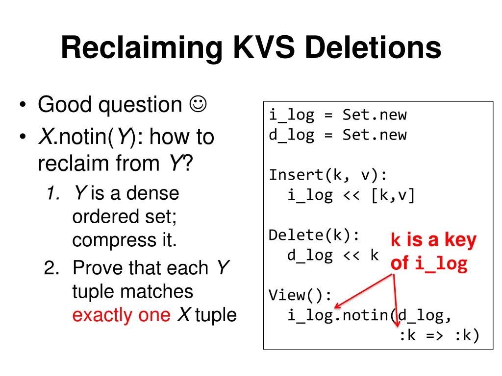 reclaiming kvs deletions