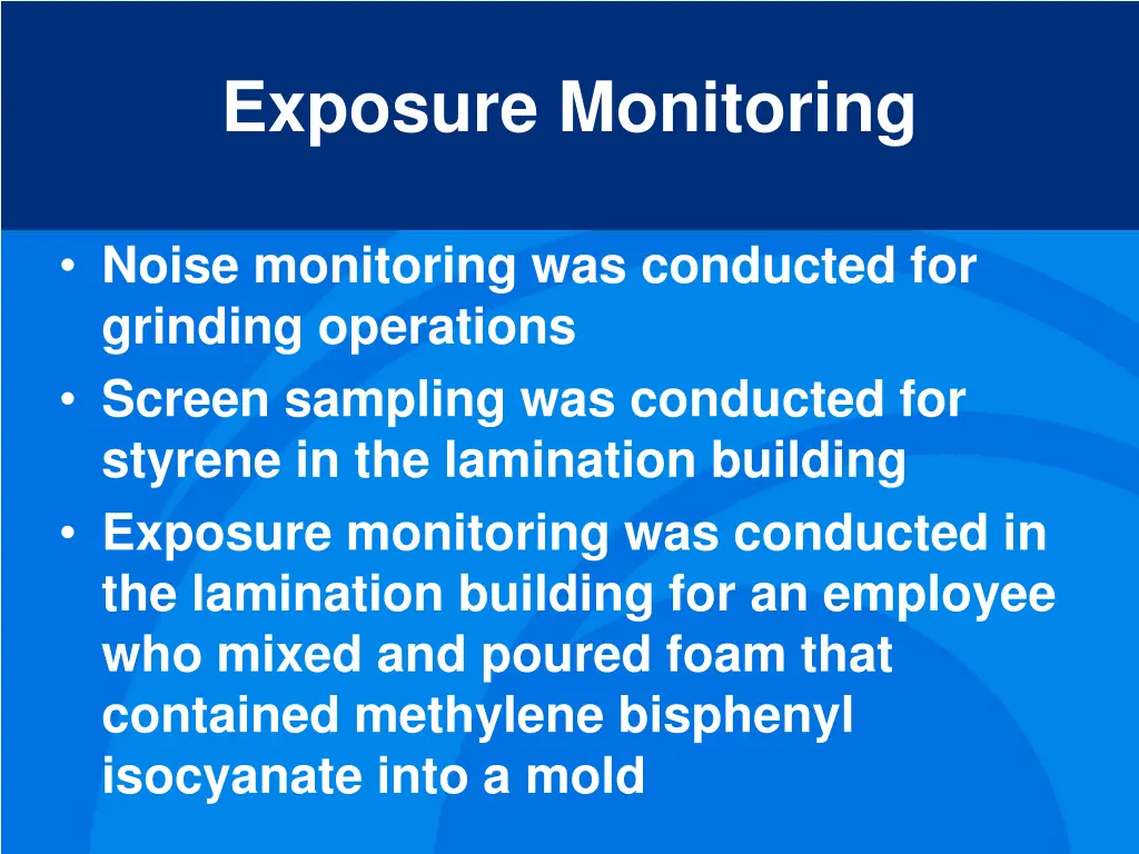 exposure monitoring