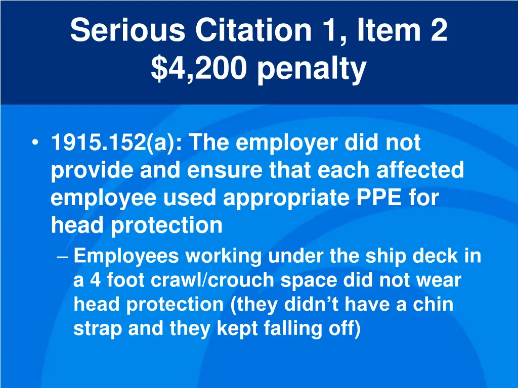 serious citation 1 item 2 4 200 penalty