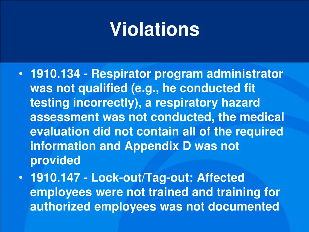 violations 1