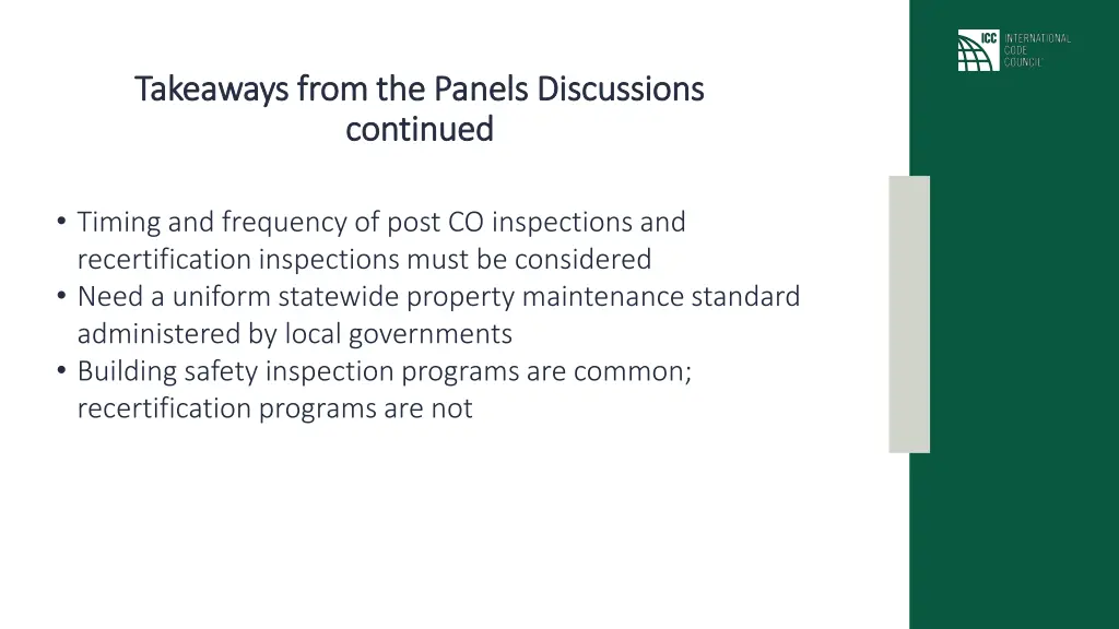 takeaways from the panels discussions takeaways 1