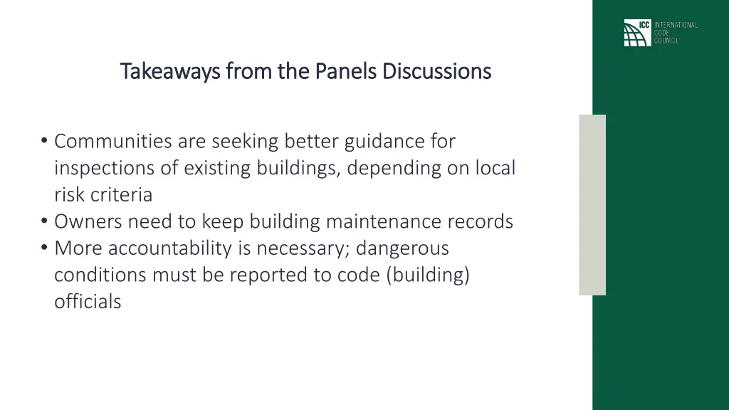 takeaways from the panels discussions takeaways