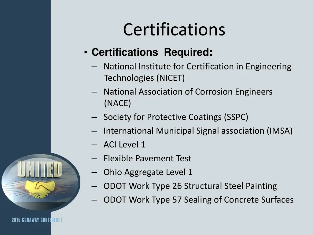 certifications