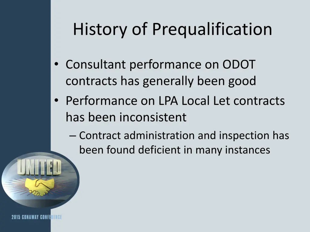 history of prequalification 2