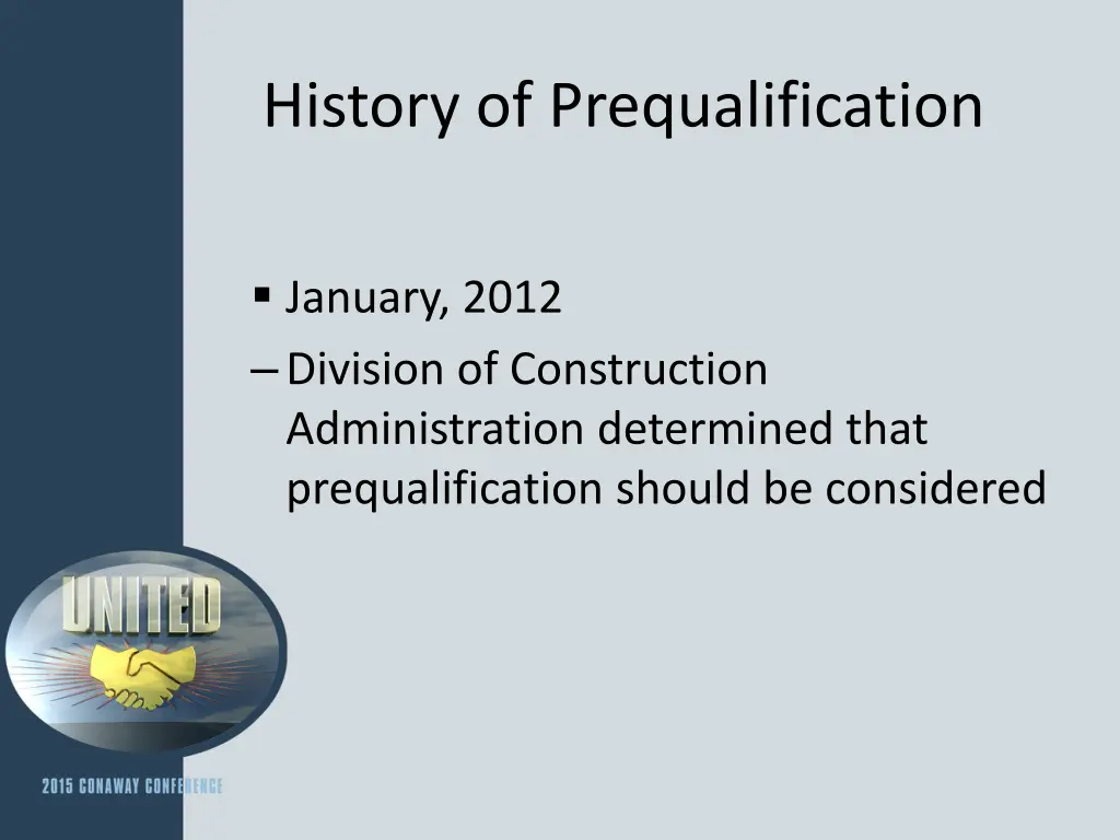 history of prequalification 3
