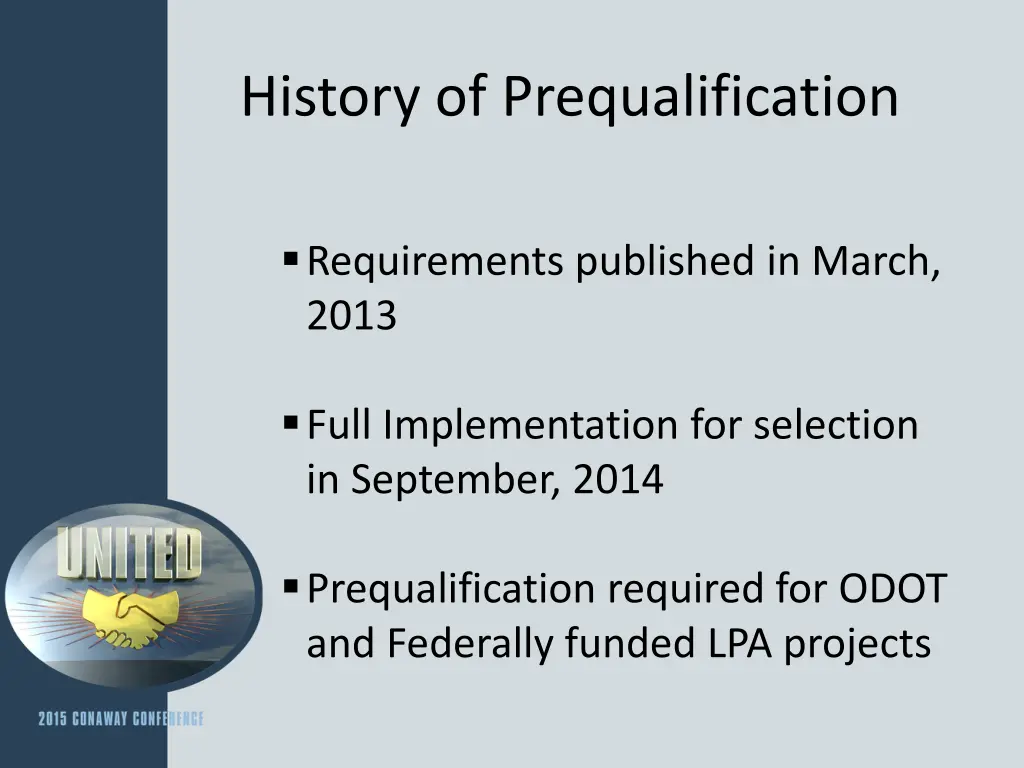 history of prequalification 5