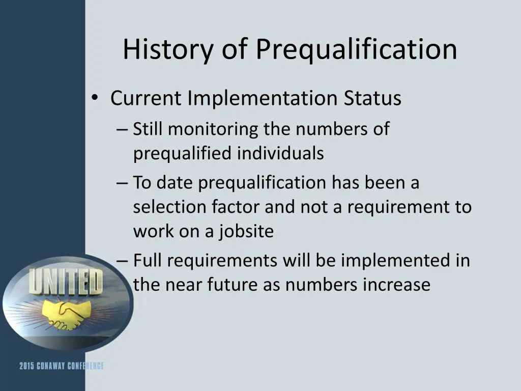 history of prequalification 6