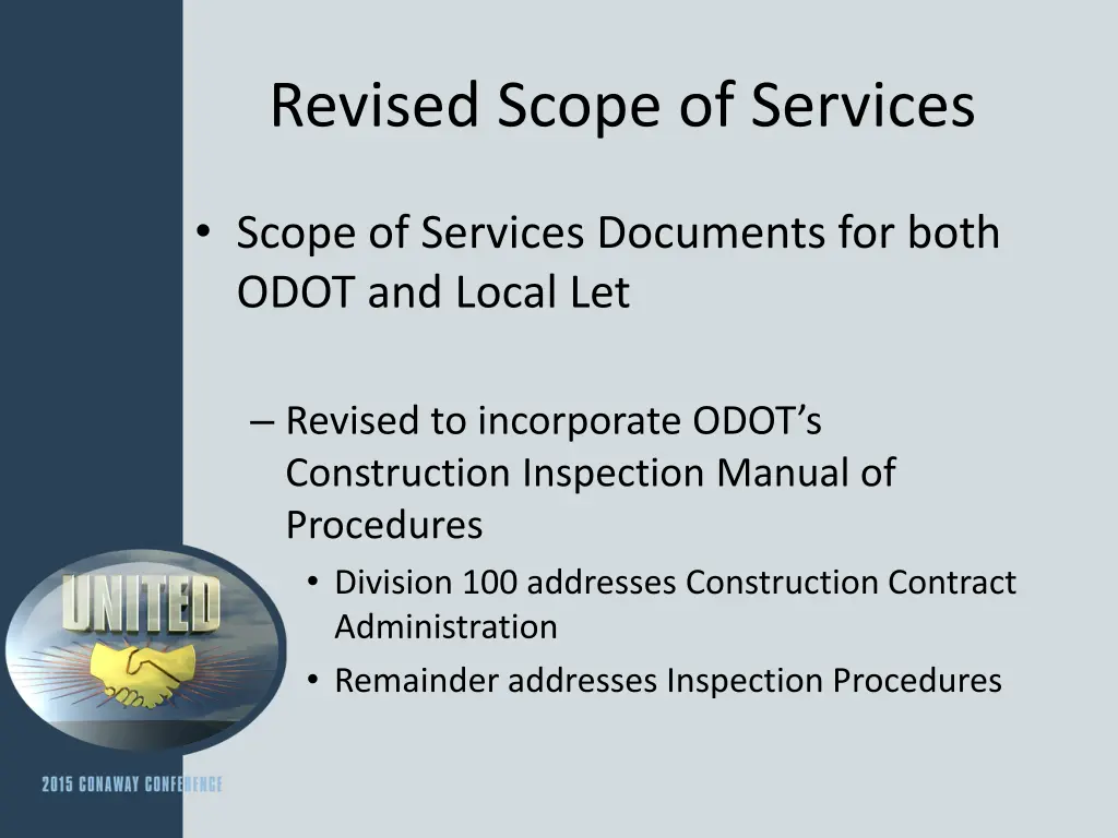 revised scope of services