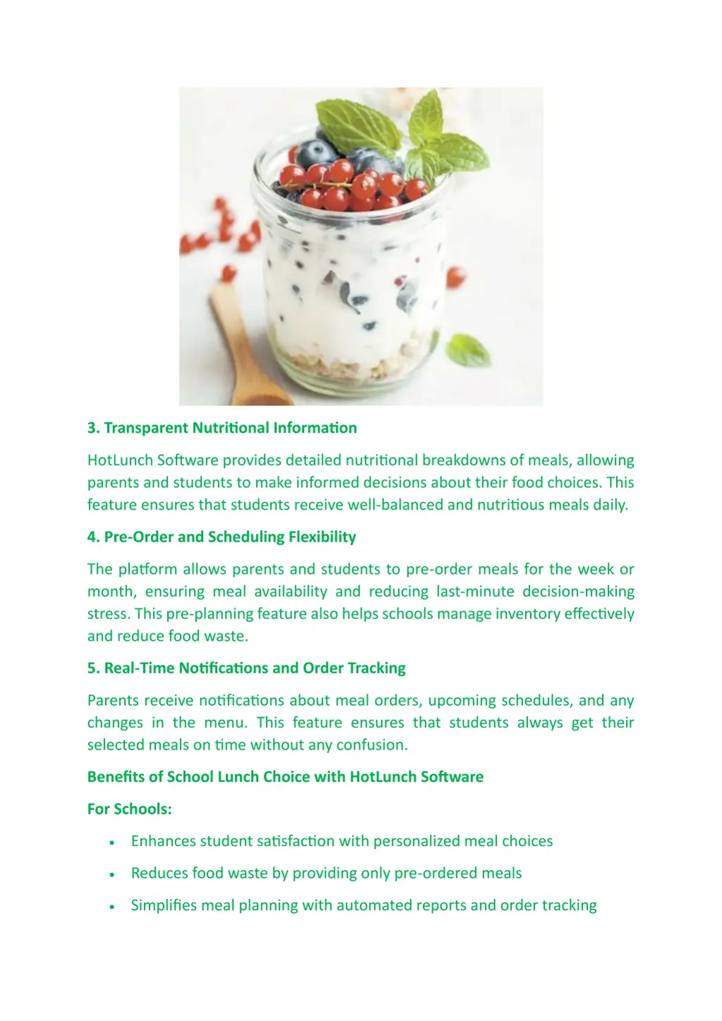 3 transparent nutritional information