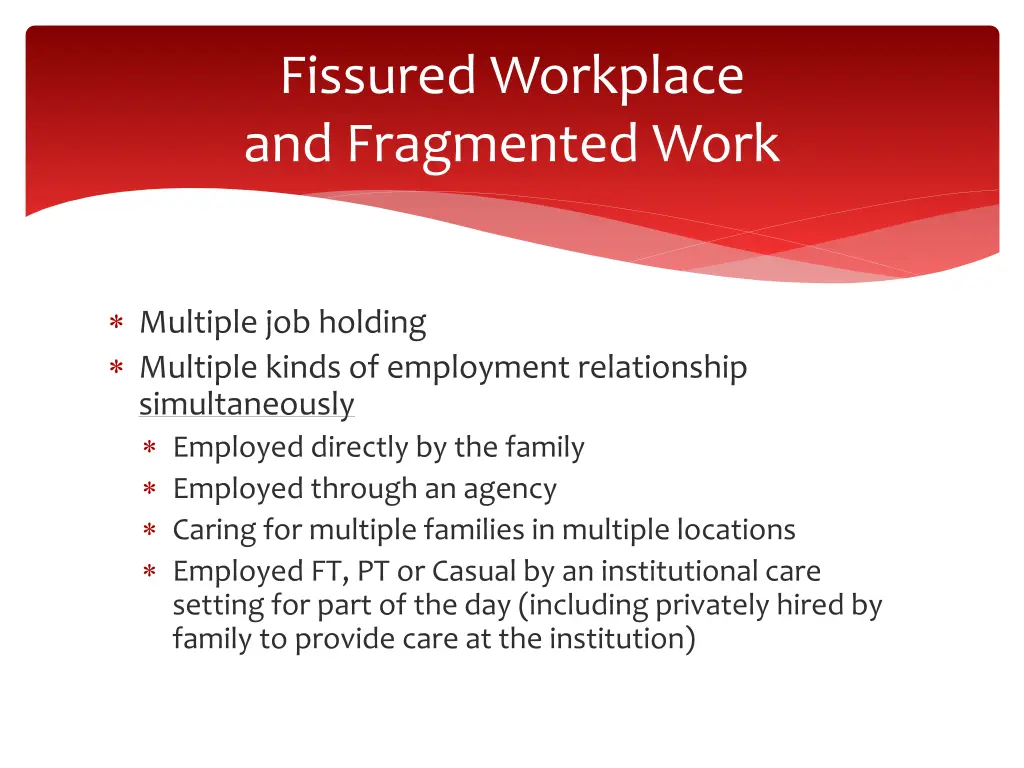 fissured workplace and fragmented work