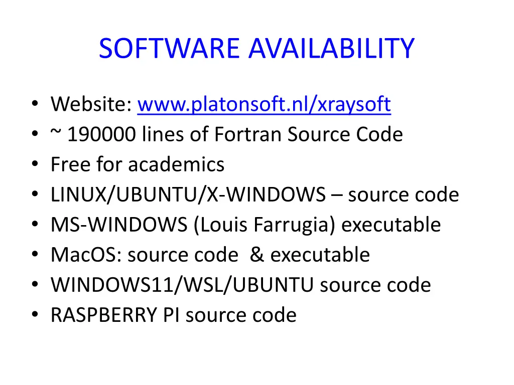software availability