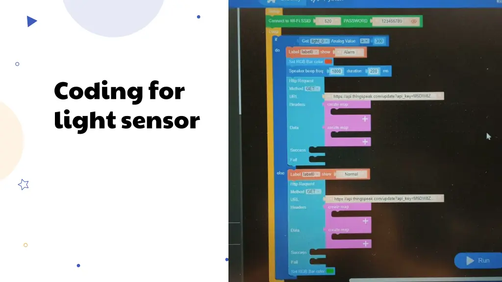 coding for light sensor