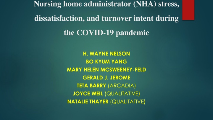 nursing home administrator nha stress